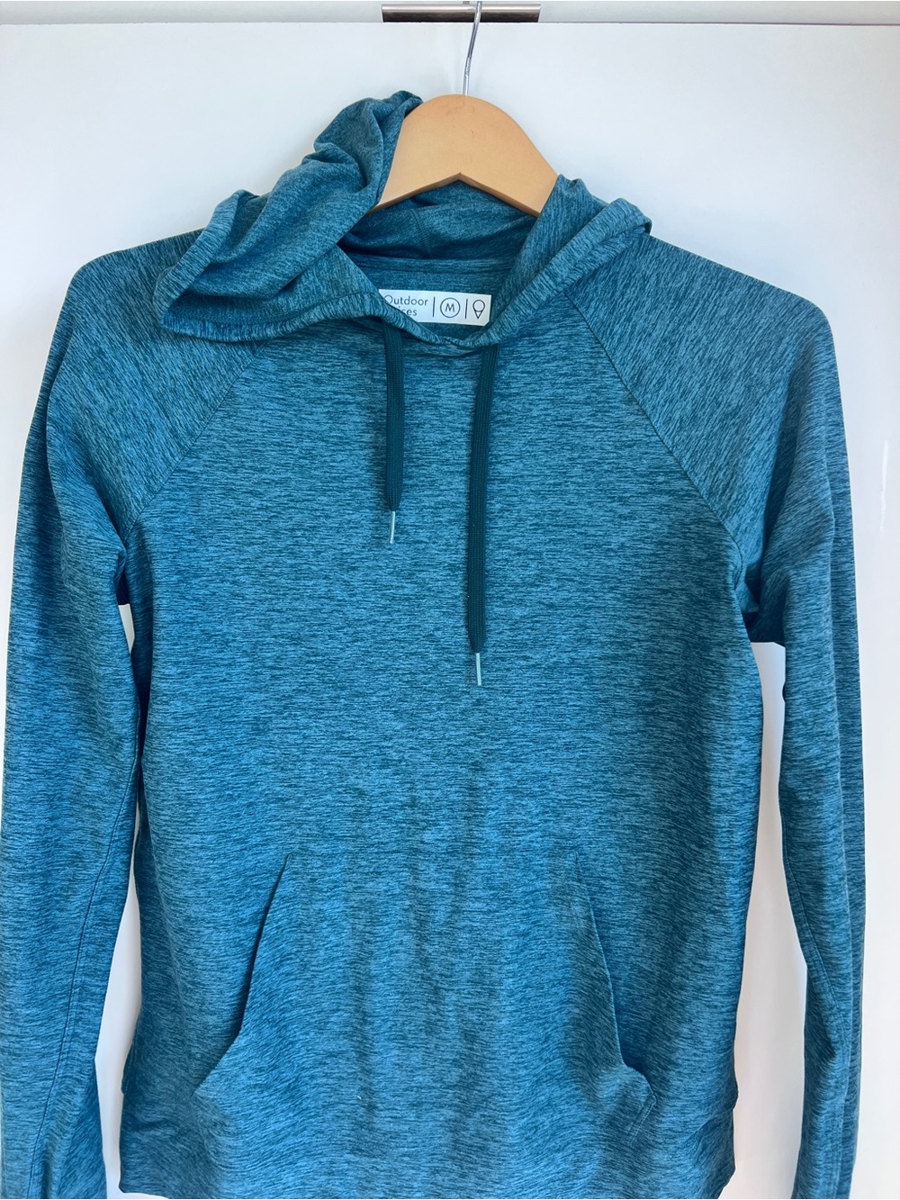 Outdoor Voices Hoodie Womens Medium Teal Heather Performance Thumbhole Pullover